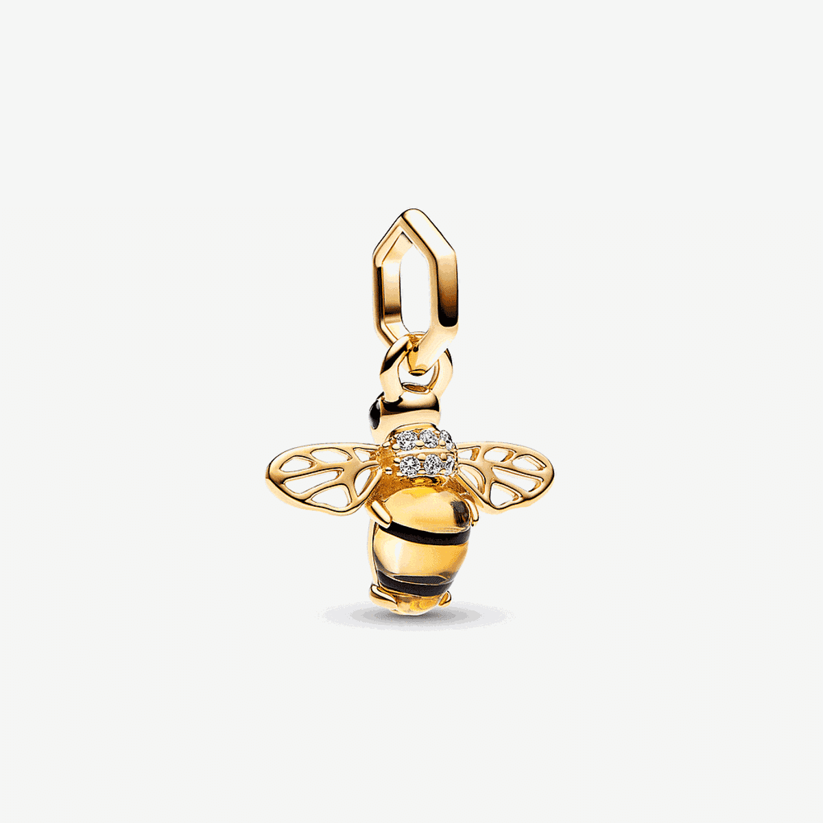 Charm colgante Pandora Abeja Brillante chapado en oro con cristales - 762672C01