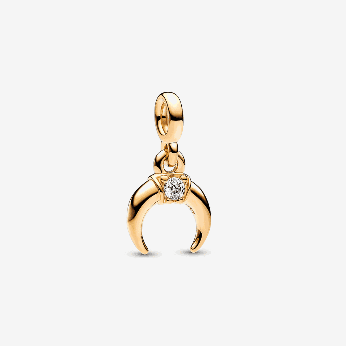Mini colgante Luna Creciente de Pandora ME bañado en oro de 14k con cristal - 762692C01