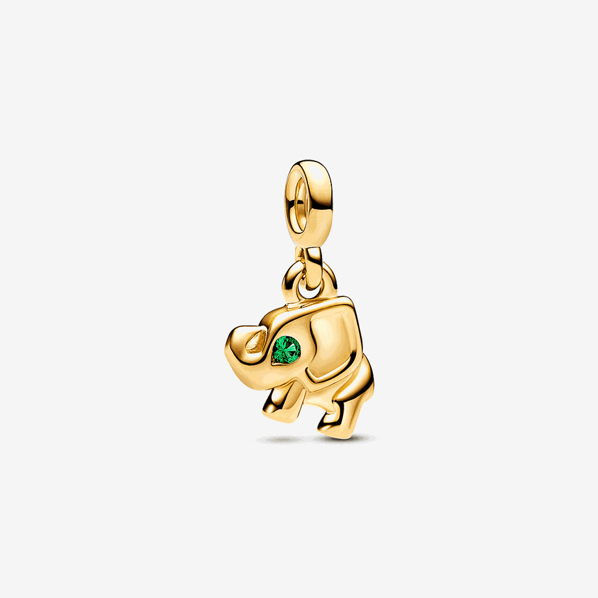 Mini colgante Elefante de Pandora ME bañado en oro de 14k con cristal verde - 762809C01