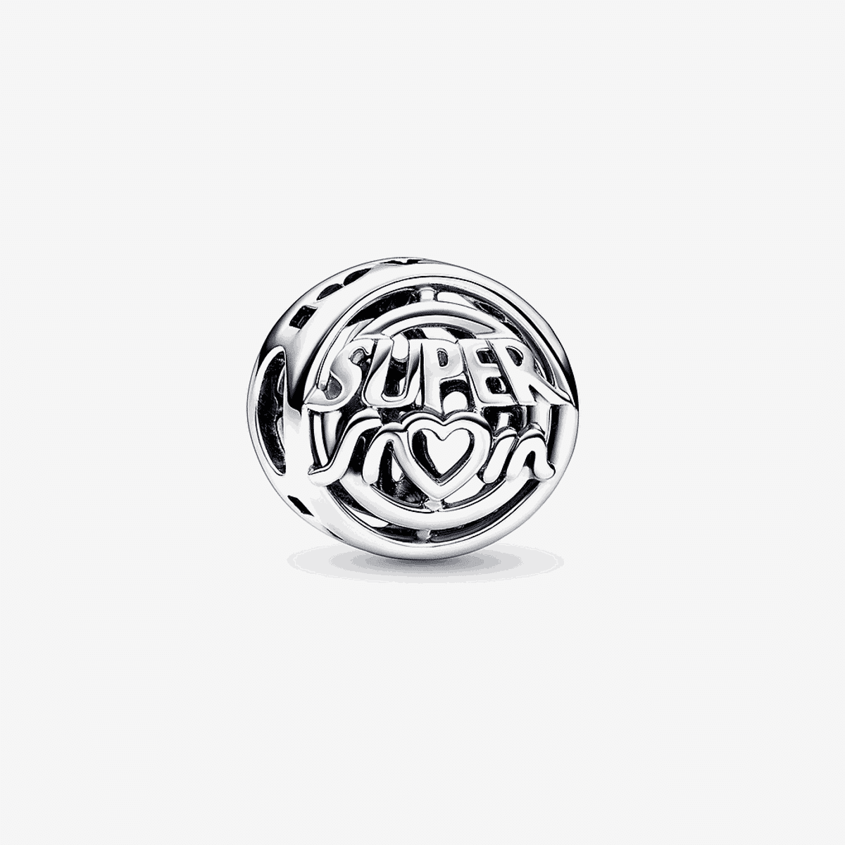 Charm Pandora en plata con diseño calado de Súper Mamá - 792644C00