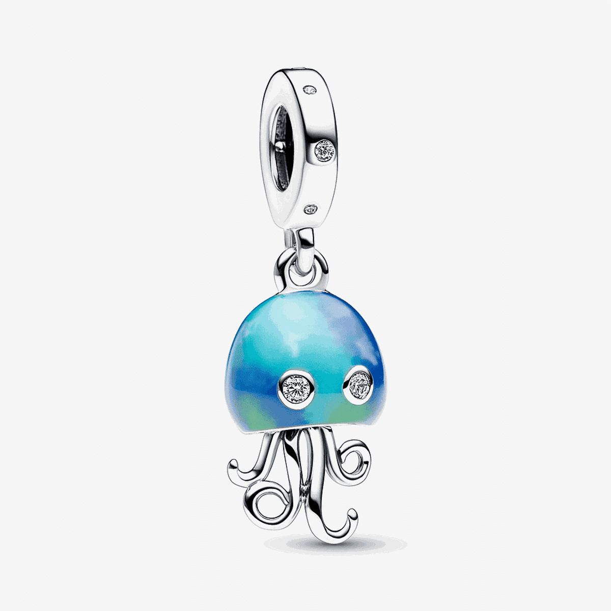 Charm colgante Pandora Medusa en plata de ley con esmalte cambiante azul-verde - 792704C01