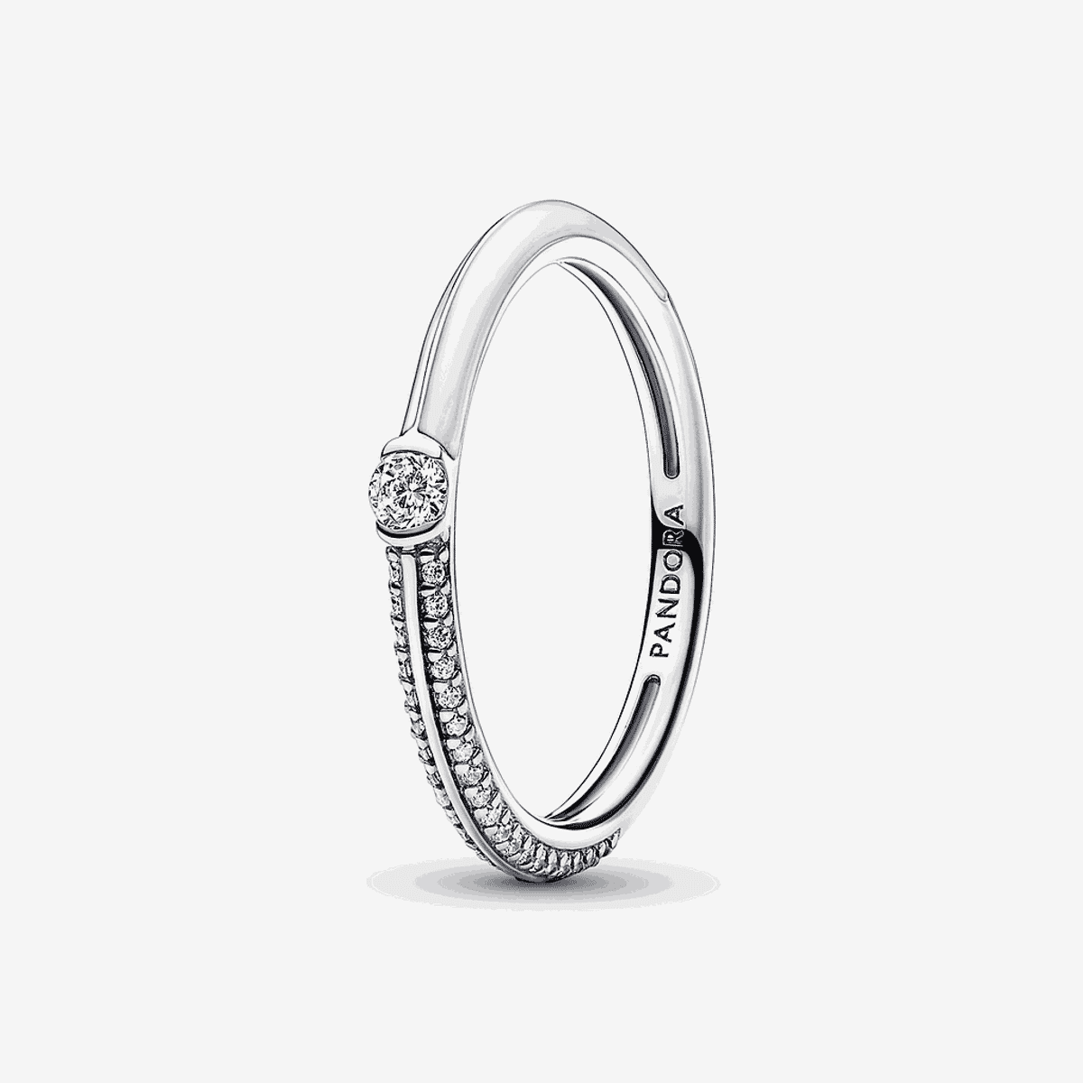 Anillo Dual Blanco y Pavé de Pandora ME en plata de ley con cristales - 192528C02