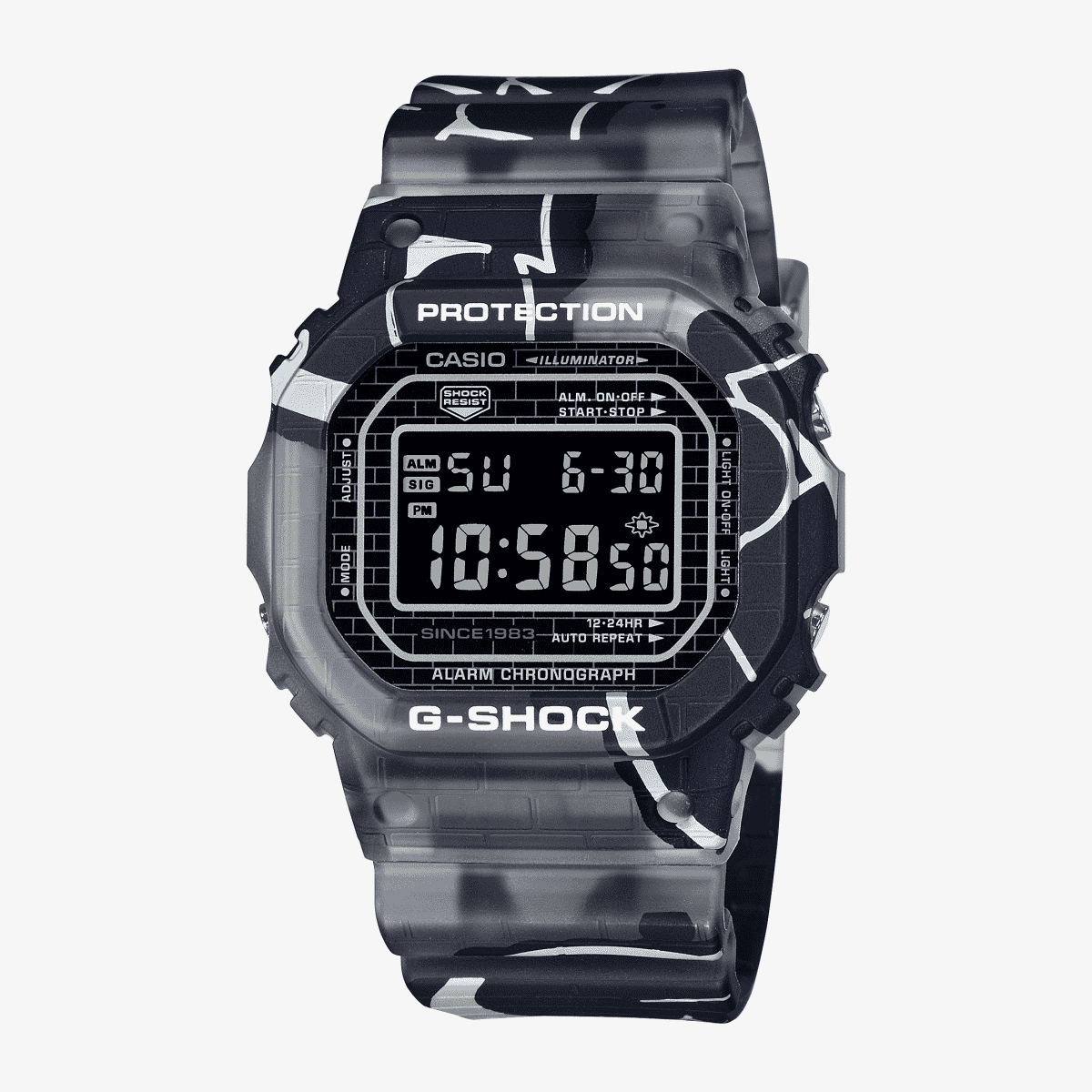 Reloj Casio G-Shock Digital Spirit DW-5000SS-1ER con brazalete estampado y esfera negra