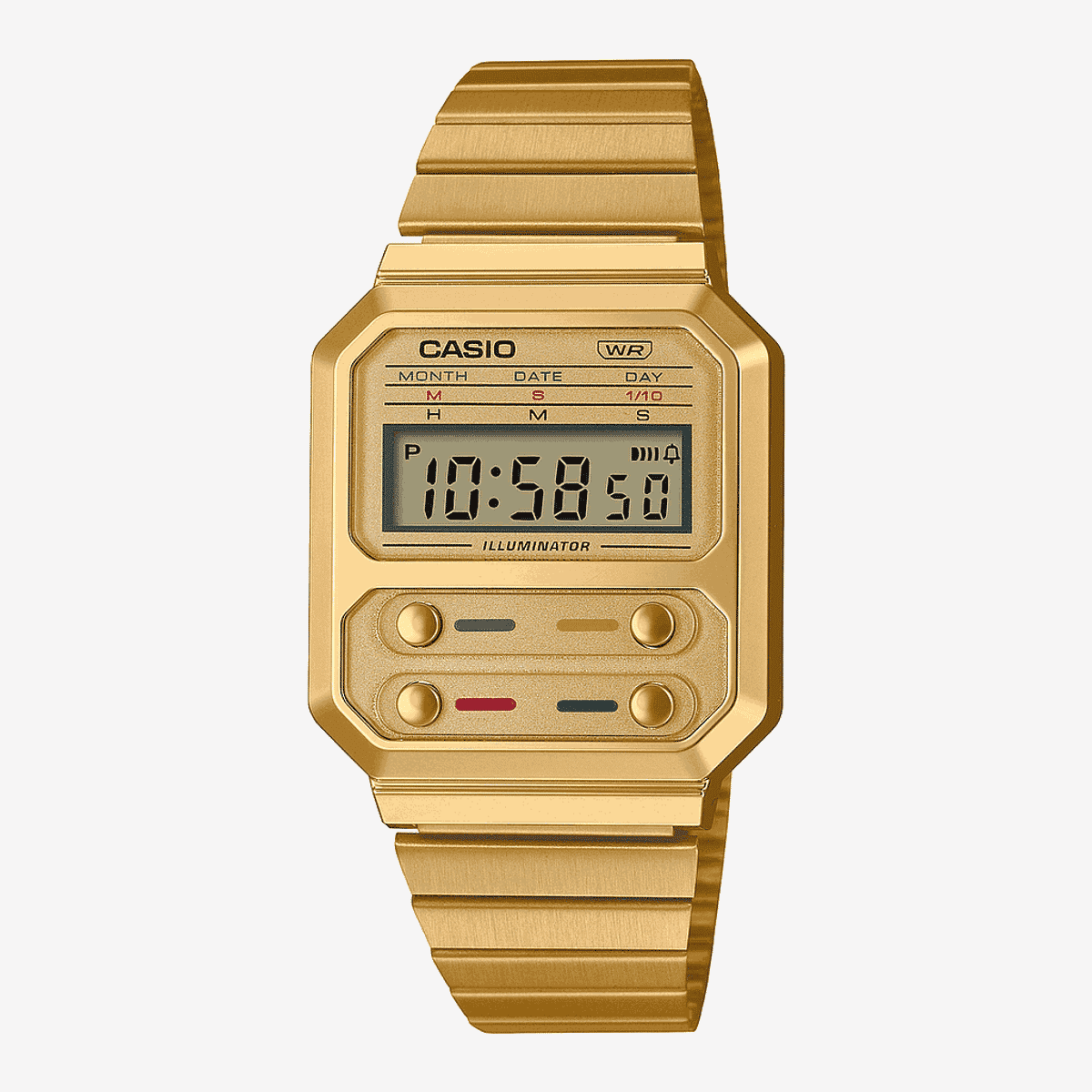 Reloj Casio Vintage Edgy Collection Acero Dorado Esfera Dorada - A100WEG-9AEF