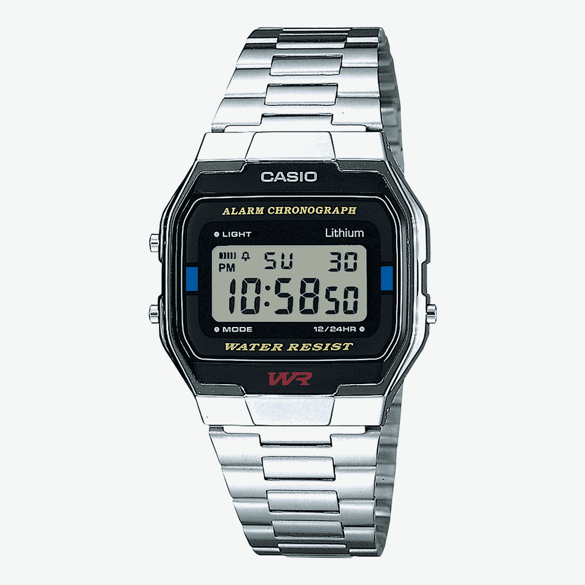 Reloj Casio Vintage Mini Acero Plateado Esfera Negra - A163WA-1QES