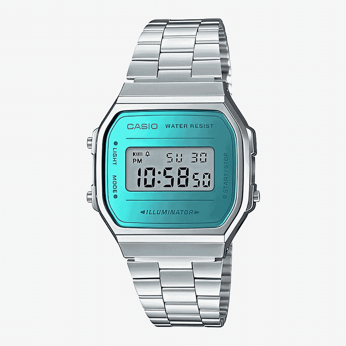 Reloj Casio Vintage Iconic Acero Plateado Esfera Azul - A168WEM-2EF