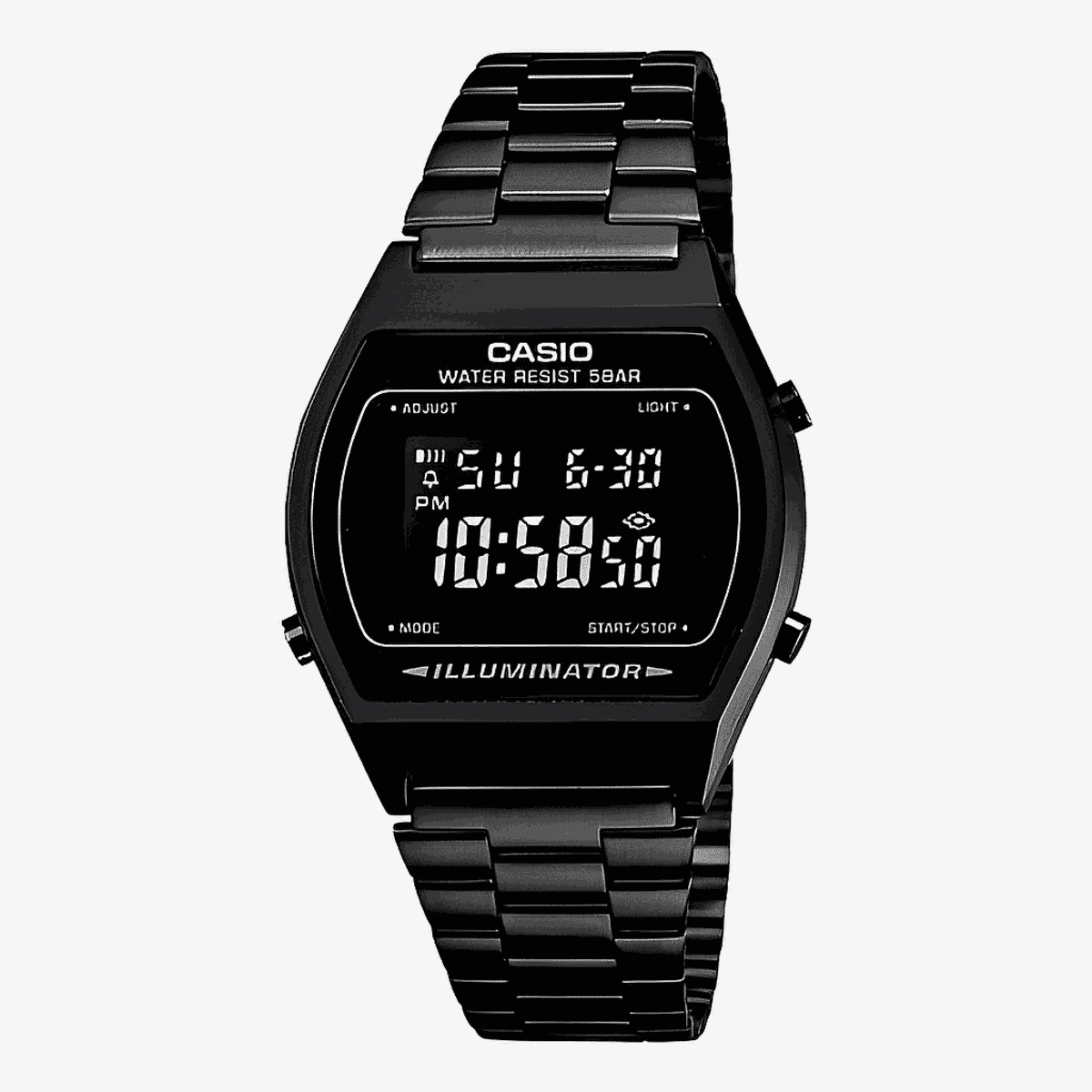 Reloj Casio Vintage Edgy Acero Negro Esfera Rectangular Negra - B640WB-1BEF