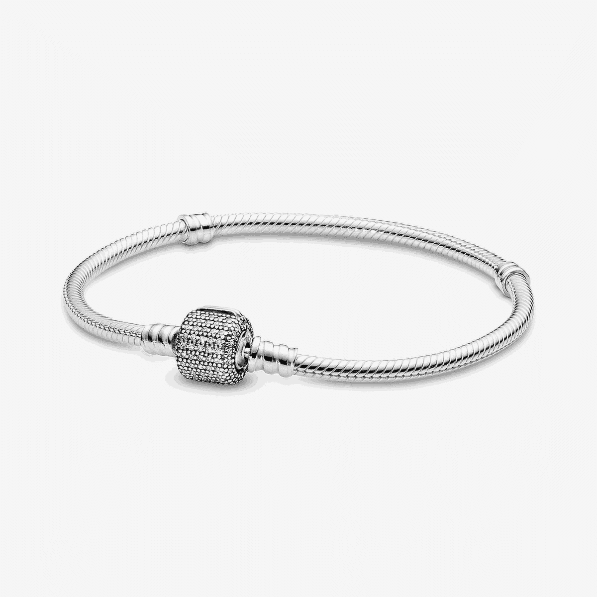 Pulsera Pandora Moments Cadena de Serpiente en plata con cierre pavé - 590723CZ