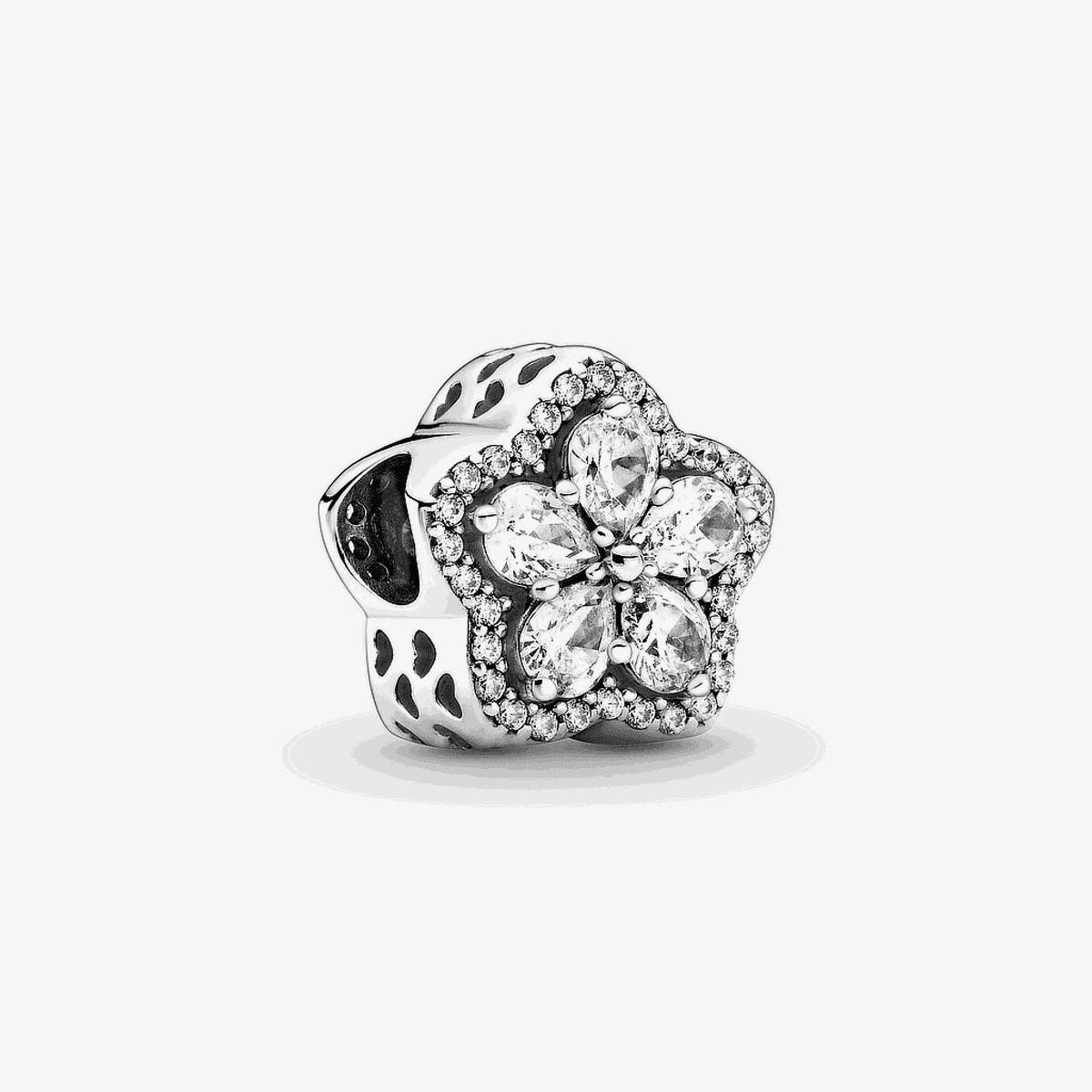 Charm Pandora Brillante Copo de Nieve en Pavé de plata con cristales brillantes en forma de flor - 799224C01