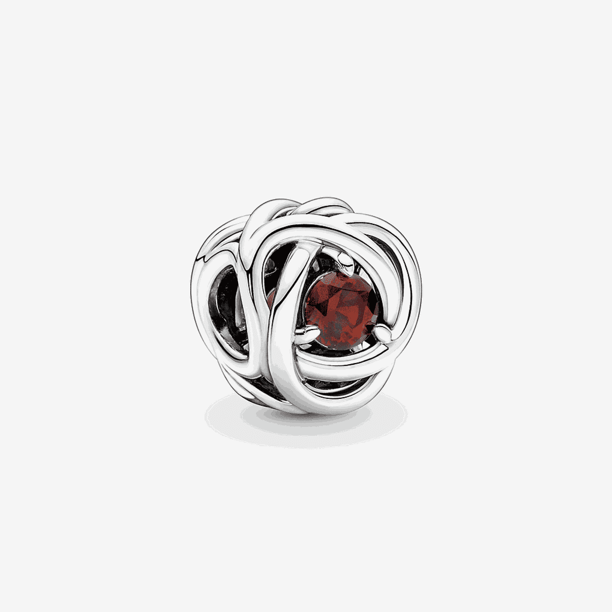 Charm Pandora Círculo Eternity Enero de plata con piedra roja - 790065C06