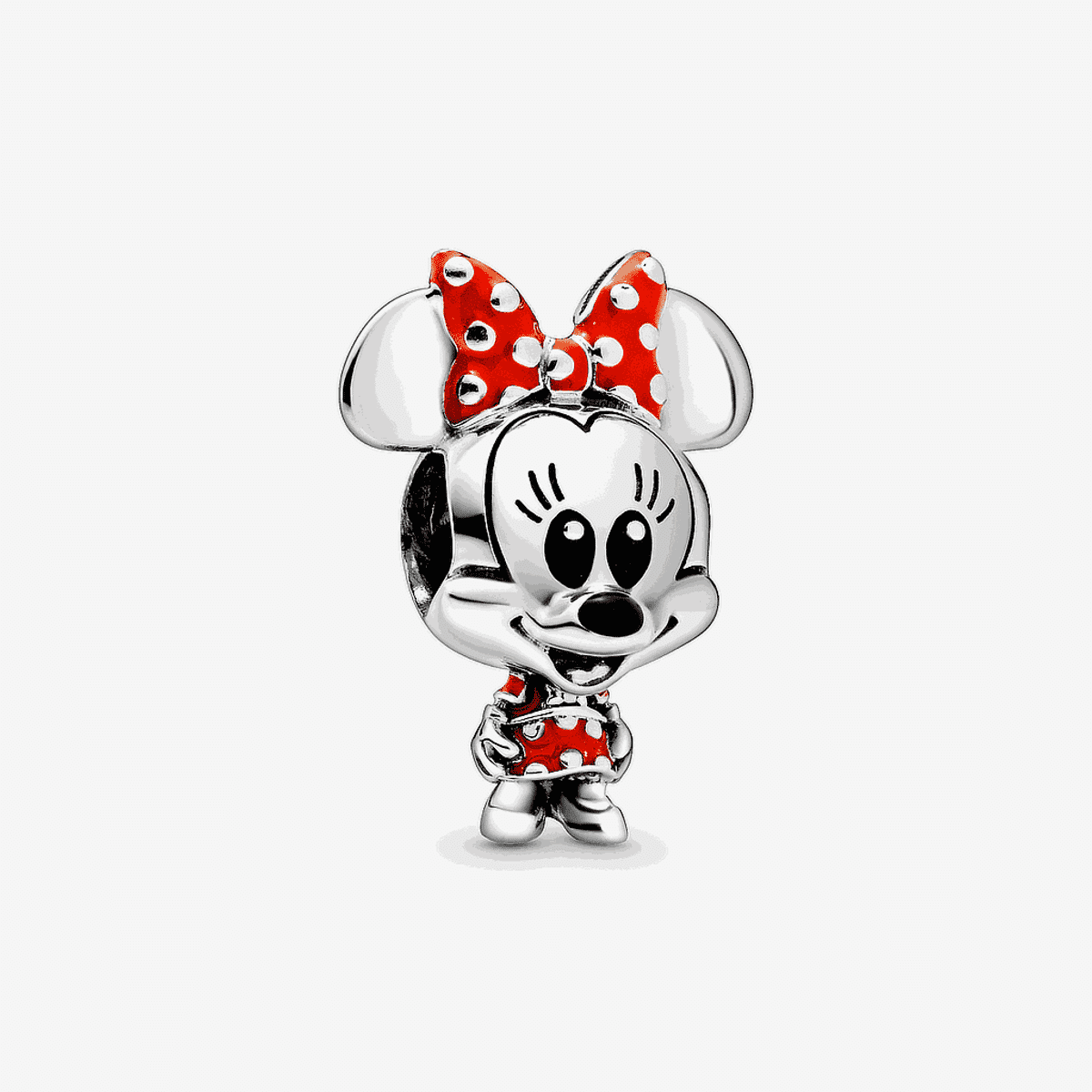 Charm Pandora Minnie Mouse de plata con detalles en rojo y blanco - 798880C02