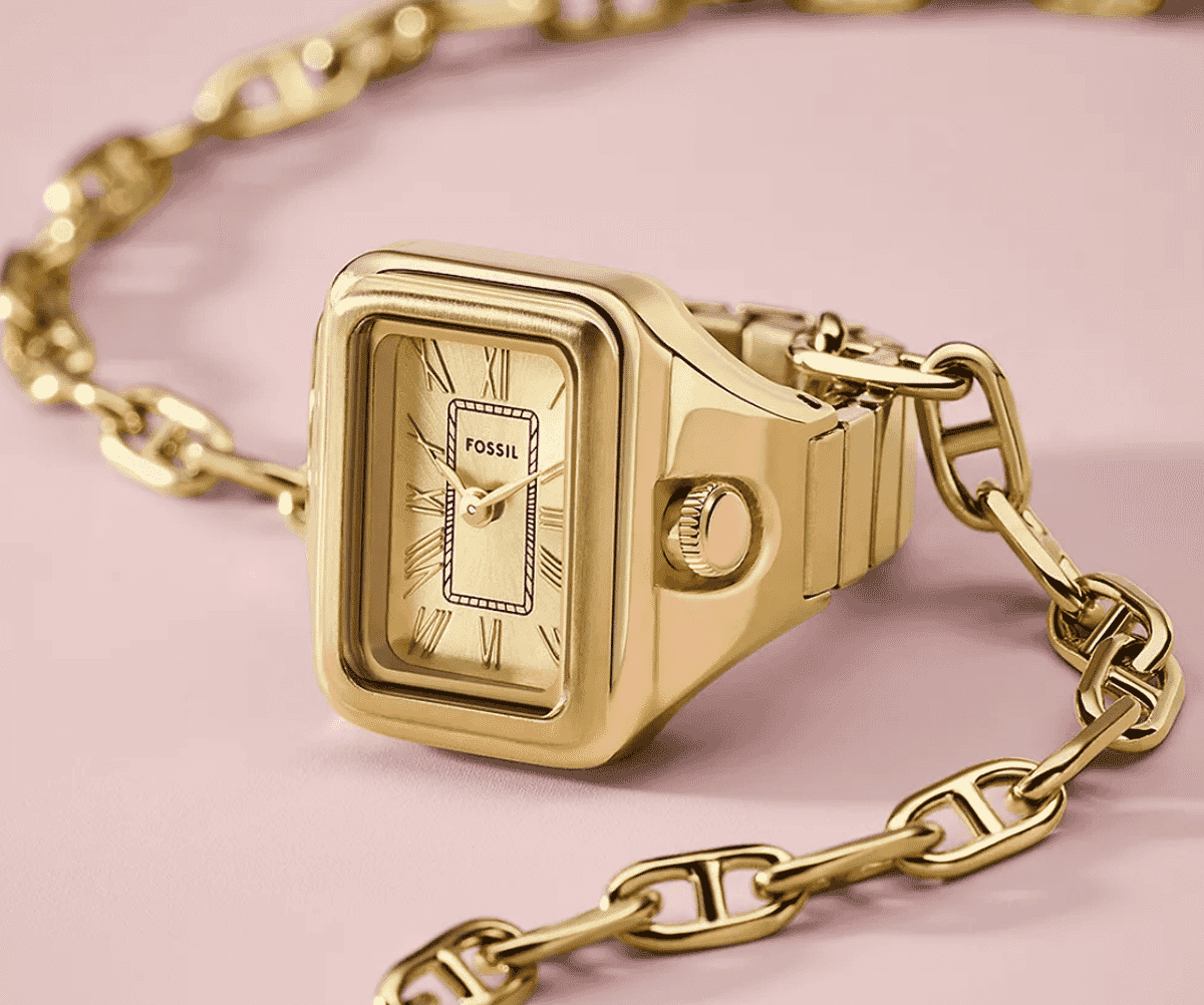 Anillo de reloj Raquel dorado